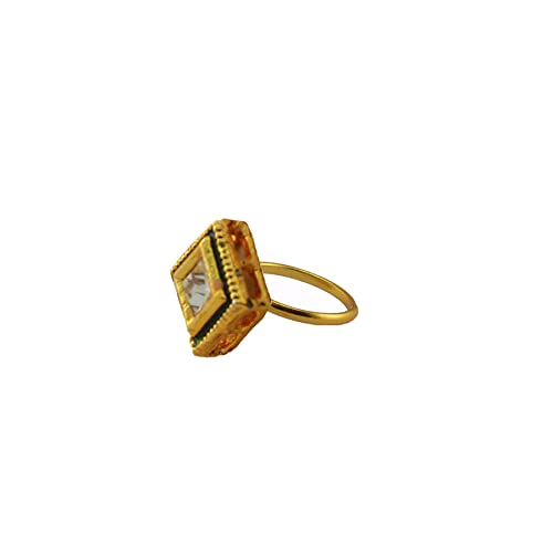 Solid Stone Stud Brass Ring